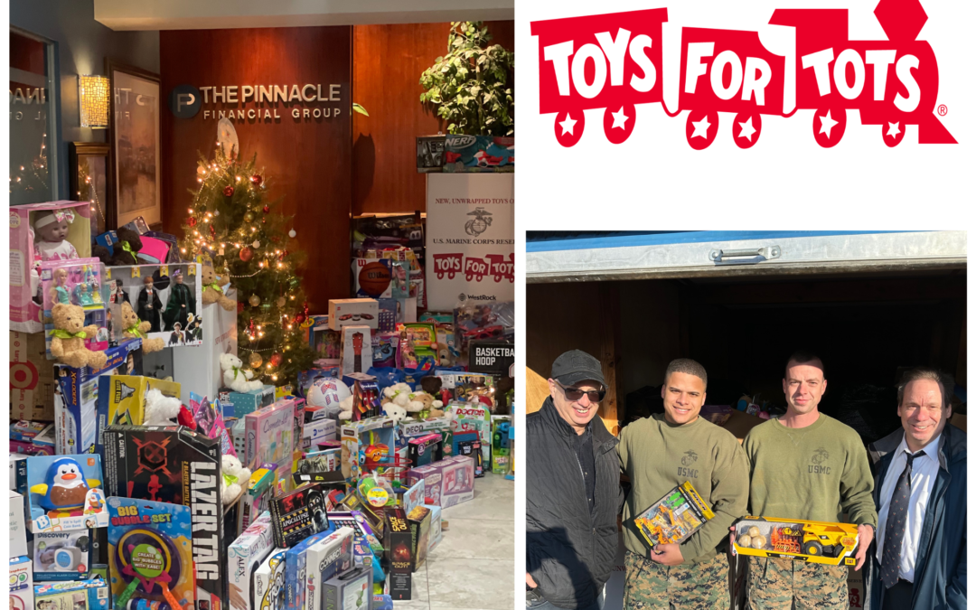 The Pinnacle Financial Group collects over 1000 toys for Toys 4 Tots 2022 Drive.